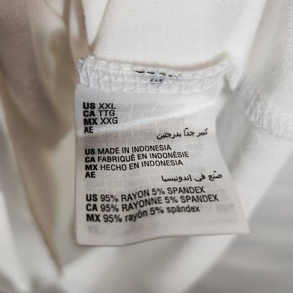 NWT JM Collection Short sleeve V-Neck Tee in Bright‎ White - Size XXL - Picture 4 of 4